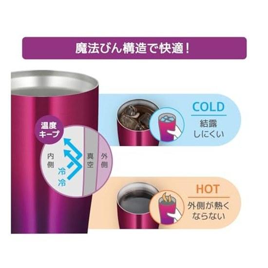 Термос-кружка с вакуумной изоляцией Thermos 420 мл Градиент Кассис Можно мыть в посудомоечной машине Конструкция бутылки Сохранение тепла Сохранение холода JDE-422LTD CSS-G