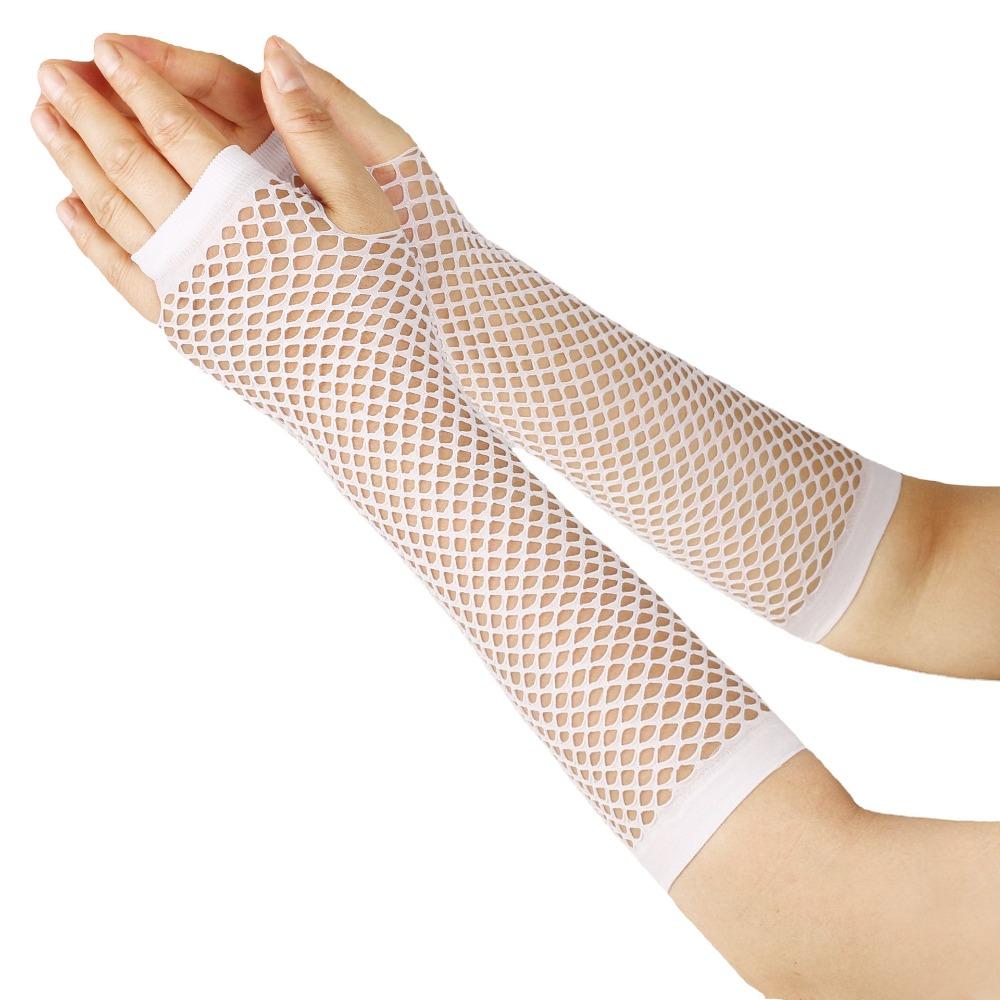 Stretch Women's Fishnet Gloves Punk Style Arm Warmer Gloves Sexy Girl's Long Gloves Cosplay Use