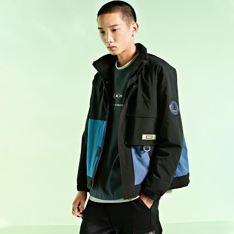 Kappa Letter Colorblock Hooded Puffer Jacket Unisex Couple's K0BY2MM01D