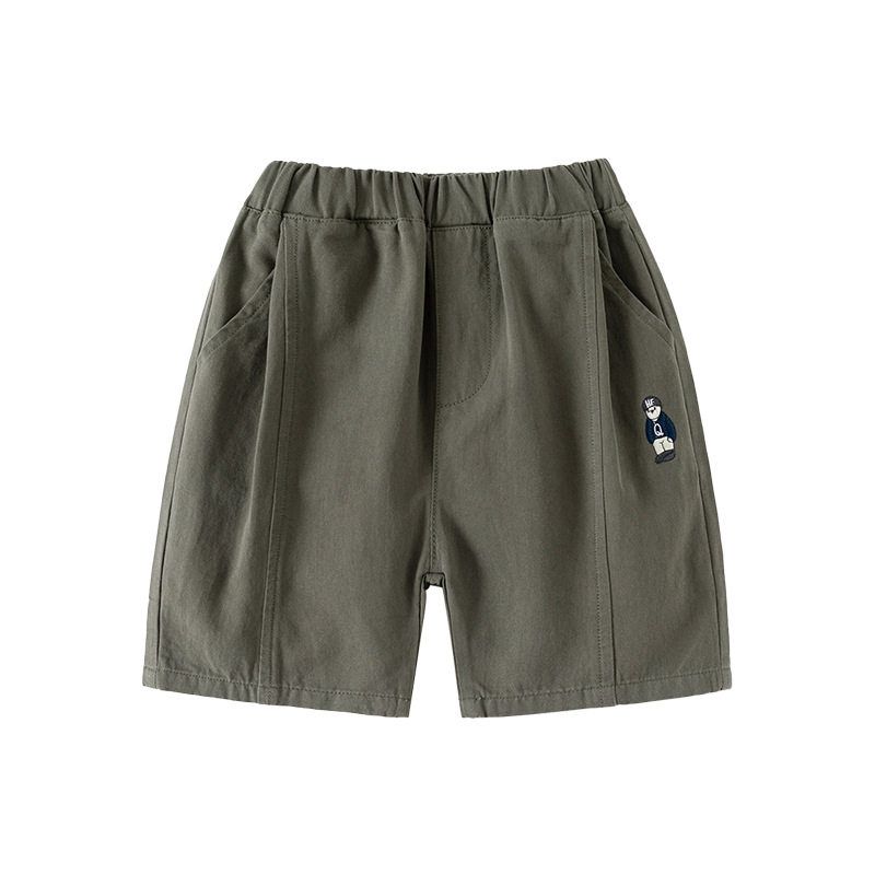 Boys' Cropped Pants Summer Kids Cartoon Embroider Bear Shorts Baby Boy Bermuda Shorts K-style Kids Pants