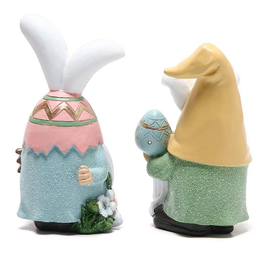Пасхальный кролик уха гном фигурка красочное яйцо безликий эльф гном смоляная статуэтка скульптура Главная