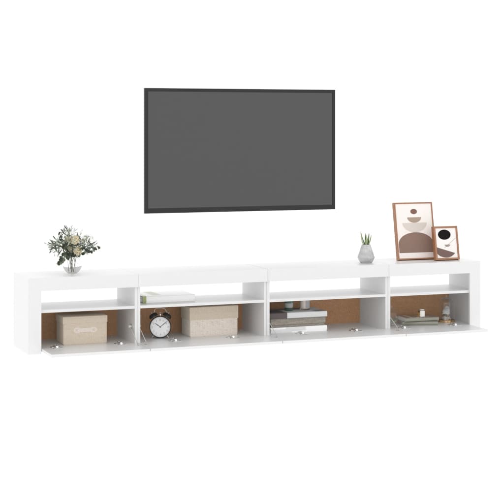 TV Cabinet with LED Lights White 270 x 35 x 40 cm