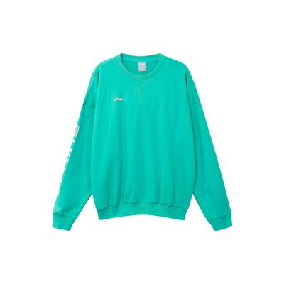 Мужская толстовка с круглым вырезом и длинным рукавом Li Ning Color Block Logo Print, цвет морской волны AWDRF73-4