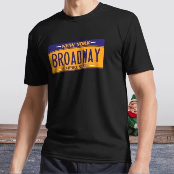 New Broadway License Plate Active T-Shirt Funny Size Mode American T-shirt