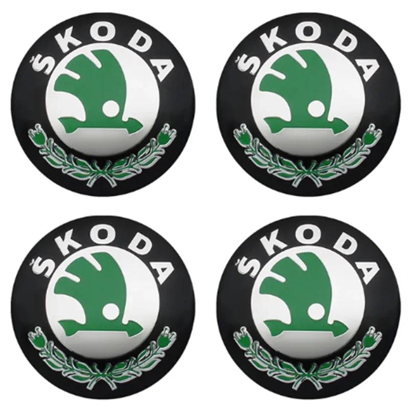 2026 Горячие Для SKODA 4 шт. 56 мм + 60 мм Центральные колпачки ступицы колеса автомобиля Накладки на диски Наклейки с эмблемой Для Skoda Octavia 1 2 3 A4 5 MK2 Kodiaq Sup