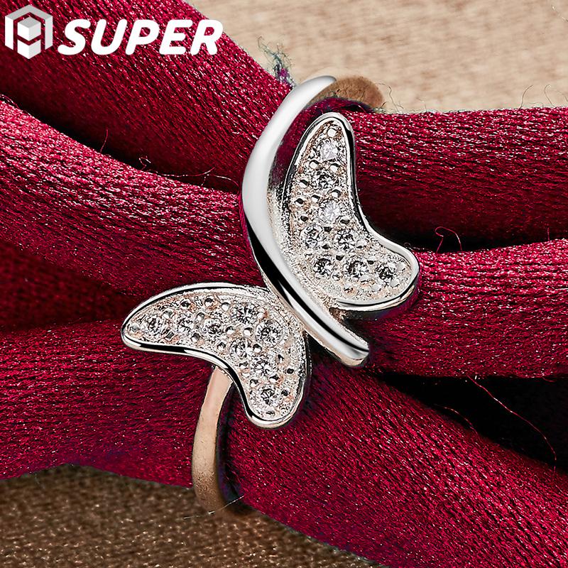 Ювелирные изделия из стерлингового серебра 925 пробы с бабочкой и цирконом AAA