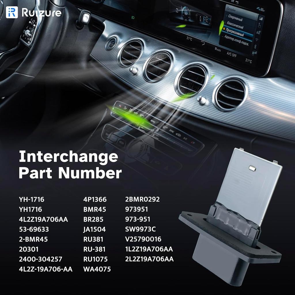 Резистор вентилятора отопителя HVAC Подходит для Ford Expedition Explorer 2002-2007, Lincoln Aviator Navigator, Mercury Mountaineer, YH-1716 4L2Z19A706AA