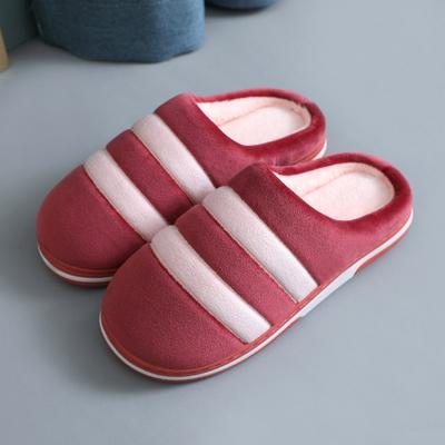 Модные мужские и женские новые хлопковые тапочки нескользящие бытовые теплые пары плюс бархатные осенние и зимние домашние тапочки из хлопка