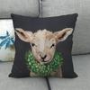 Oil Painting Of Animals - Pigs And Sheep Digital Printing Short Plush Pillow Covers For Car Sofa Office Cushion Cover Home Goods