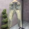 Мужские летние джинсы Slim Fit Washed Distressed - Слегка рваные, ретро-стиль 9-Point