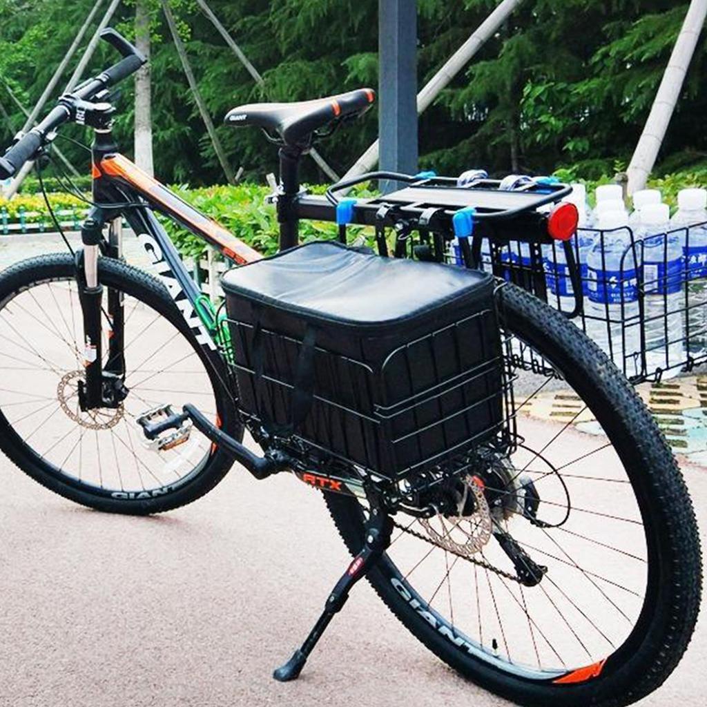 Bike Basket, Heavy-Duty Metal Wire Bicycle Basket with Hooks, Quick Install, Rust-Resistant, Large Capacity for Grocery Shopping Pets Daily Commuting