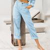 Women's Summer Casual Cotton Linen Elastic Waist Pants Daily Fashion Comfy Pants