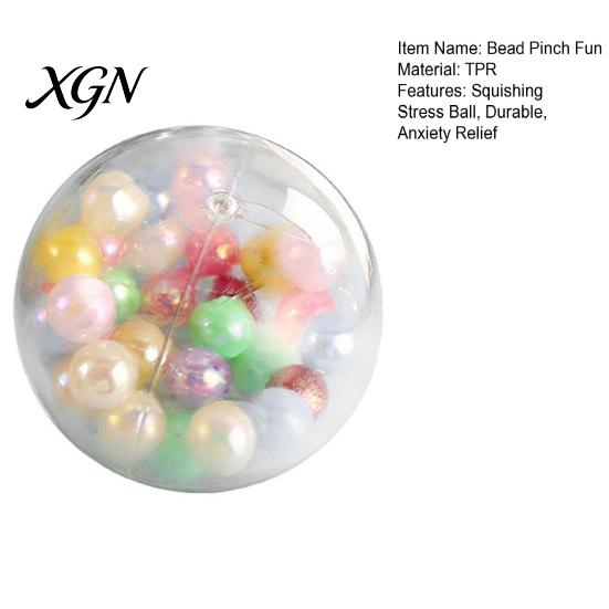 Elastic Pinch Bead Toy Beads Sensory Ball, Highly Soft TPR Stress Odorless Ball Relief Toy, Portable Decompression Squeeze for Kids Adults Durable
