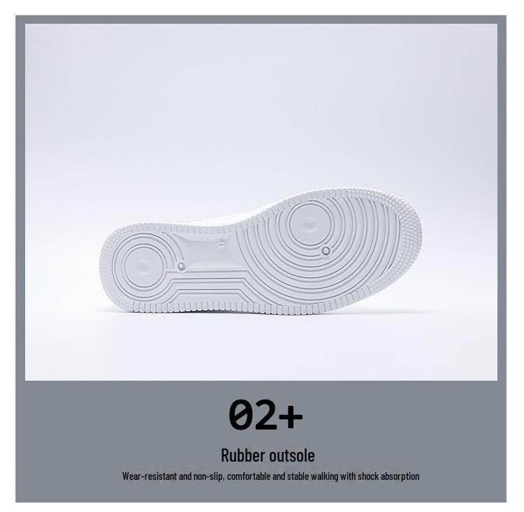 Мужские белые кроссовки в корейском стиле: Дышащая, модная, универсальная, повседневная обувь на толстой подошве