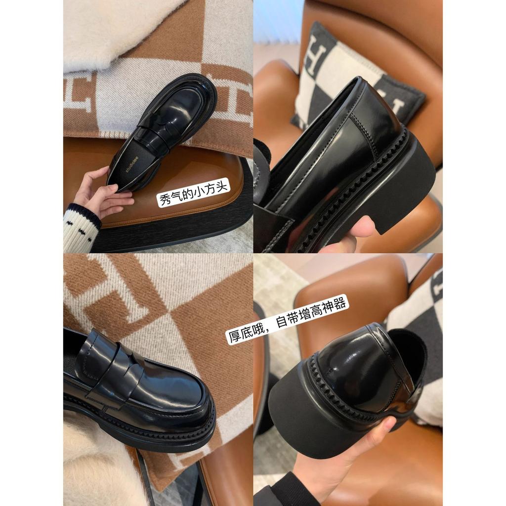 Виноградная мать studiolee британский стиль тонкая платформа толстый каблук ленивые мокасины одинарные туфли маленькие кожаные туфли женские модели осень и зима