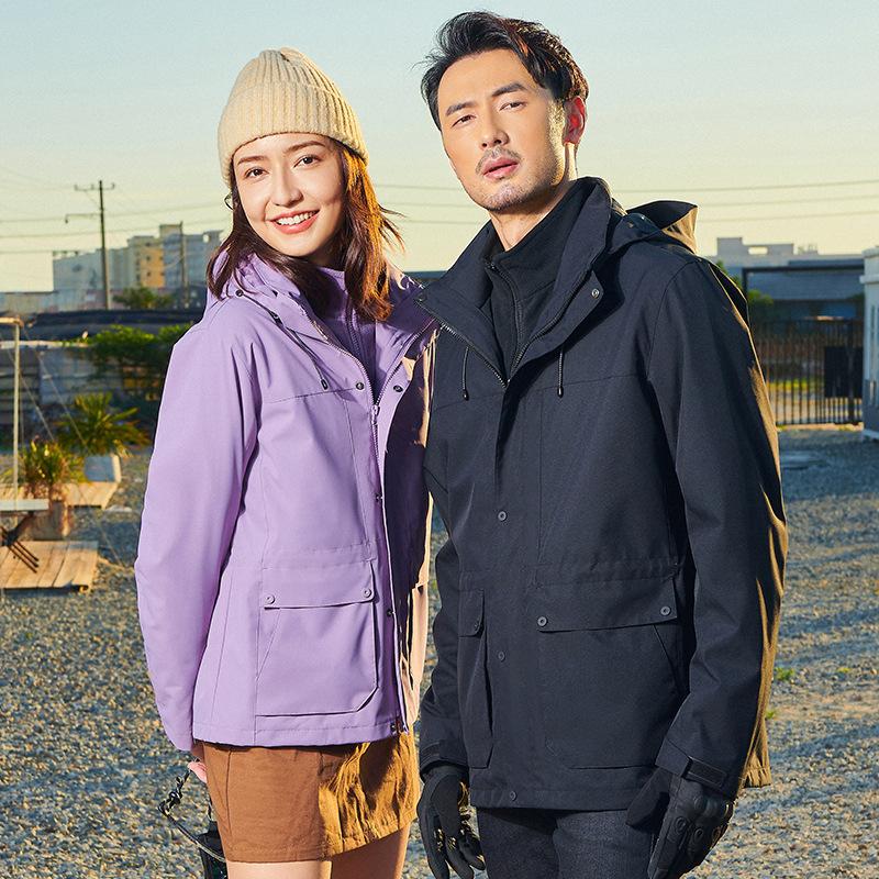 Женская куртка водонепроницаемая 3 в 1 зимняя снежная горная куртка теплая флисовая ветровка с капюшоном куртки