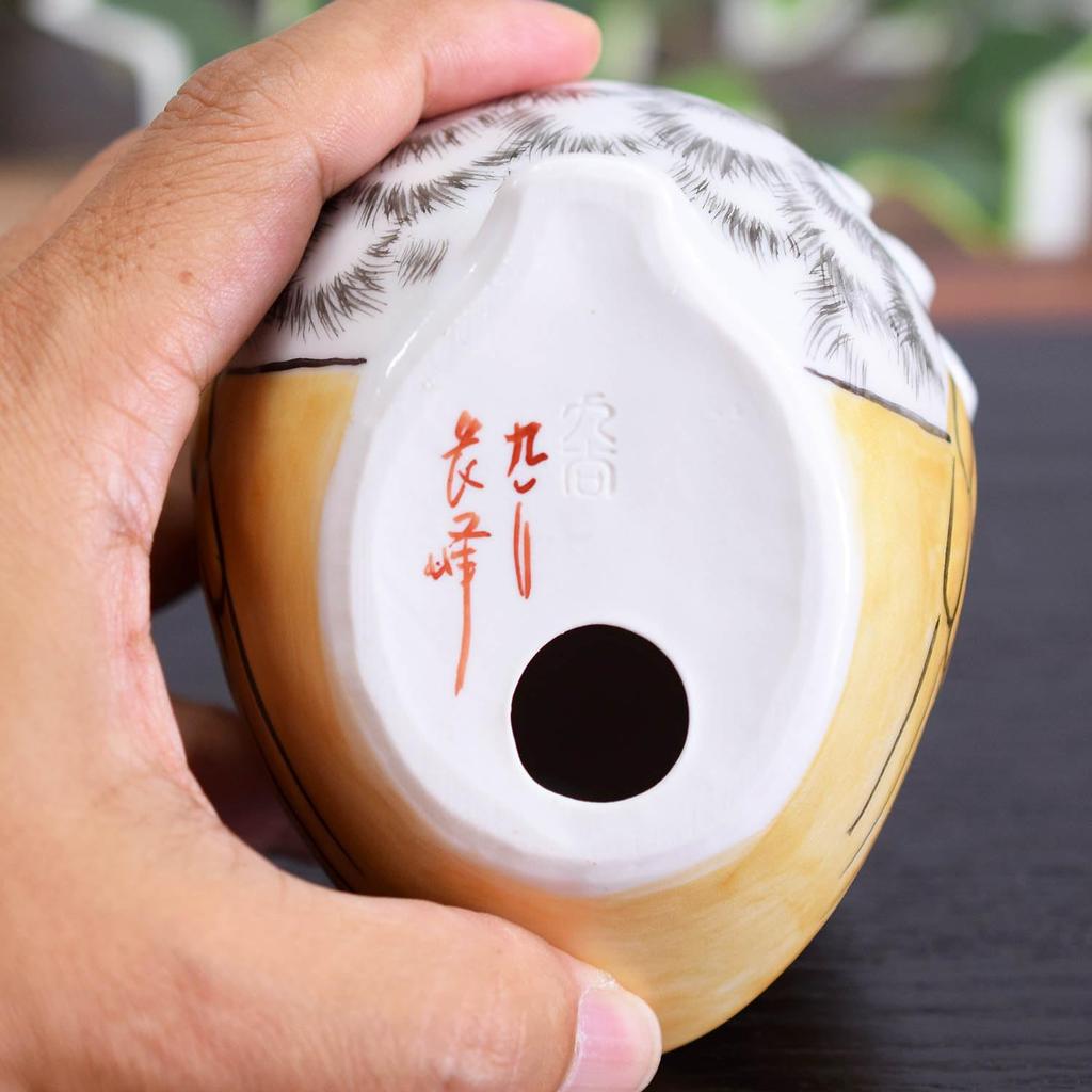 Owl Kutani Gold Feng Good Lucky Birthday Gift Figurine, Pottery, Ware, Owl, Color, Shui, Luck, Charm,