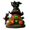 Статуэтка дома ведьмы на Хэллоуин со светодиодной подсветкой, магический дом, полимерная фигурка, скульптура, украшение для дома, офиса, настольное украшение