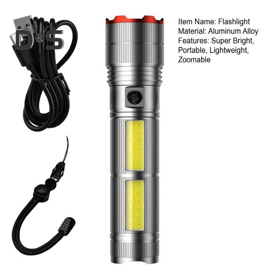 High Powered Flashlight 4 Modes Adjustable Super Bright Waterproof Zoomable Rechargeable Tactical Flashlight with Power Display