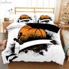 Black Basketball Print Quilt Cover Kids Gift Bedding Set Comfortable Duvet Cover Pillowcase Can Be Customized 3 Pieces