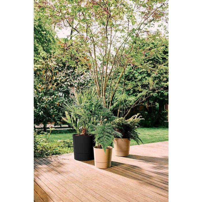 Pot de fleur rond - ELHO - Foss Rond 35 - 21 L - L 35 x B 34.5 x H 34 cm - Beige - Extérieur