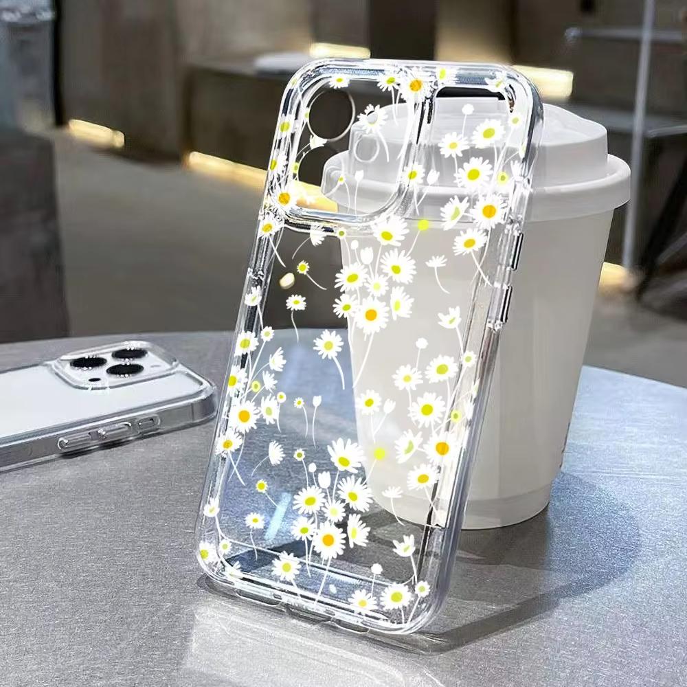 Cute Little Daisy Flowers Clear Phone Case For Xiaomi Mi Poco X6Pro X6 X7 X5 Pro Mi Poco F7 Pro F6 F5 Silicone Cover