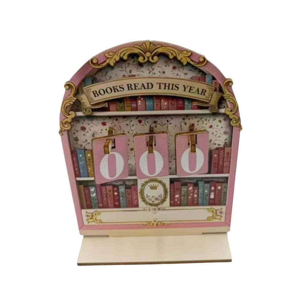 Ретро Трекер Читательского Вызова Деревянный Регистратор Чтения Книг Украшение Книжной Полки Книжный Червь