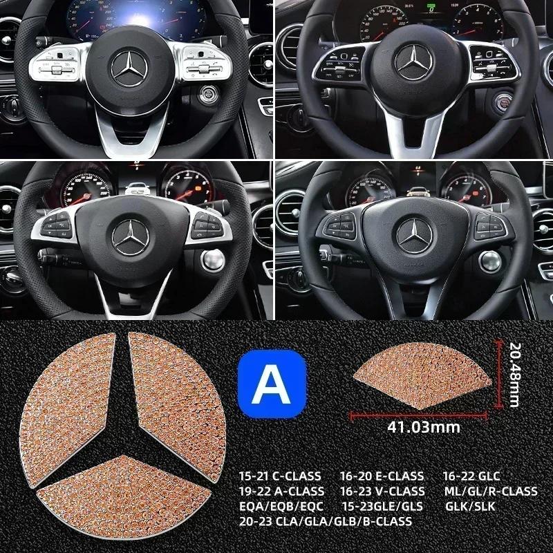 Автомобильный руль Алмазный значок Декоративная наклейка Для Mercedes Benz A E Класса GLC GLA GLE GLB W177 W205 W212 W213 X253 WI3