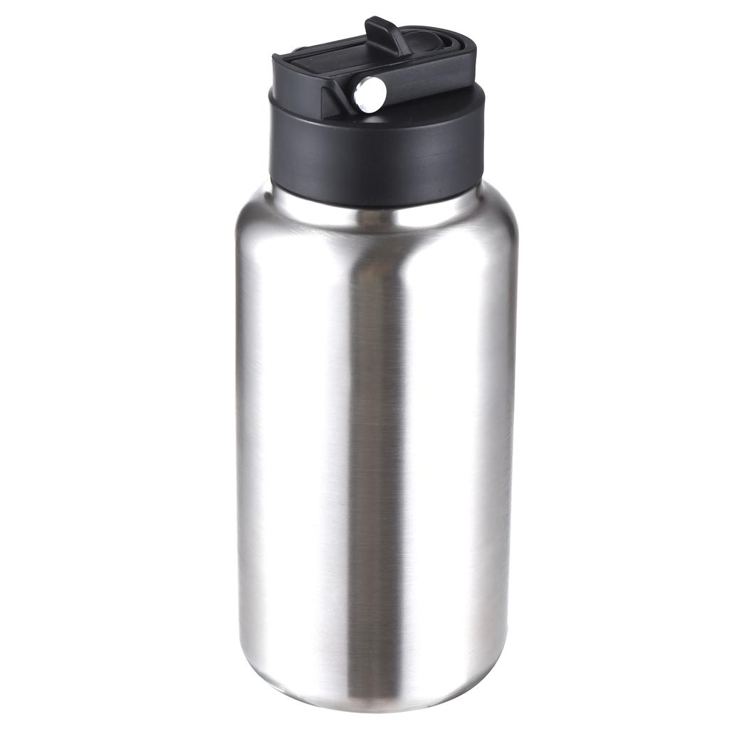 1050ml Stainless Steel Water Bottle Leak Proof Sports Bottle with Straw Lid for Outdoor Camping