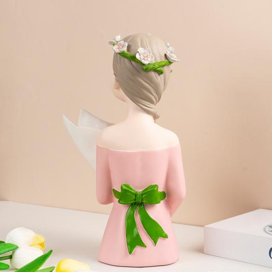 Ваза из смолы, фигурка девушки, держатель для цветов, настольный вазон, современная шикарная декоративная статуэтка, украшения для стола