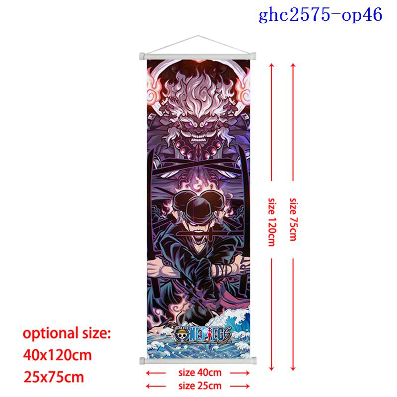 Anime One Piece Scroll Canvas Painting Zoro Sanji Luffy Home Decor Wall Hanging Ace Nami Hancock Poster Wall Art Room Decor