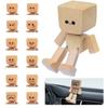 Деревянная фигурка трясущегося человечка с 12 выражениями, трясущиеся ноги, деревянные куклы-украшения для автомобиля, седана, внедорожника, кемпера