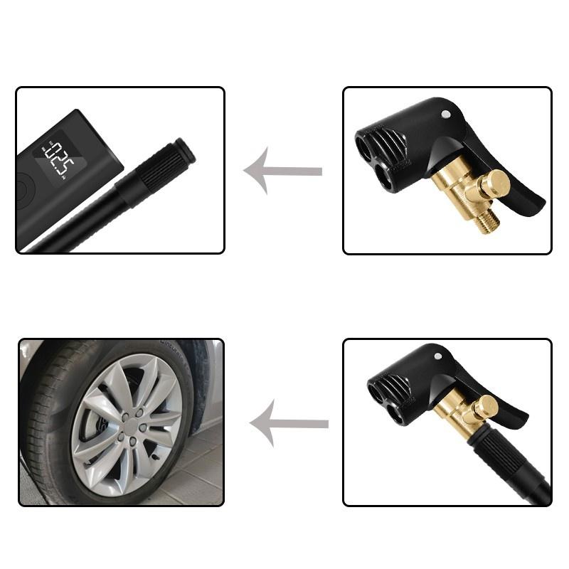1PC Car Tire Valve Pump Nozzle Clamp Deflated Car Motorcycle Bike Air Chuck Inflator Inflatable Pump Adapter Thread Connector YSXX