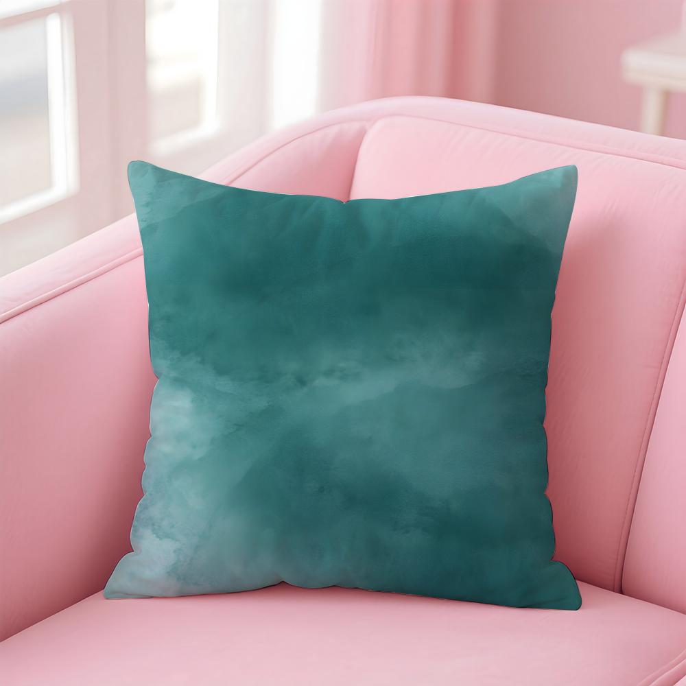 Blue Green Ocean Print Pattern Cushion Cover Pillow Case Soft Skin Friendly Fabric Concealed Zipper