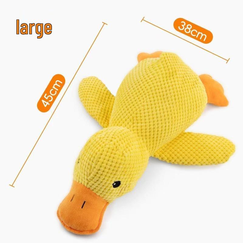 Squeaky Yellow Duck Teething & Chewing Resistant Plush Dog Toy