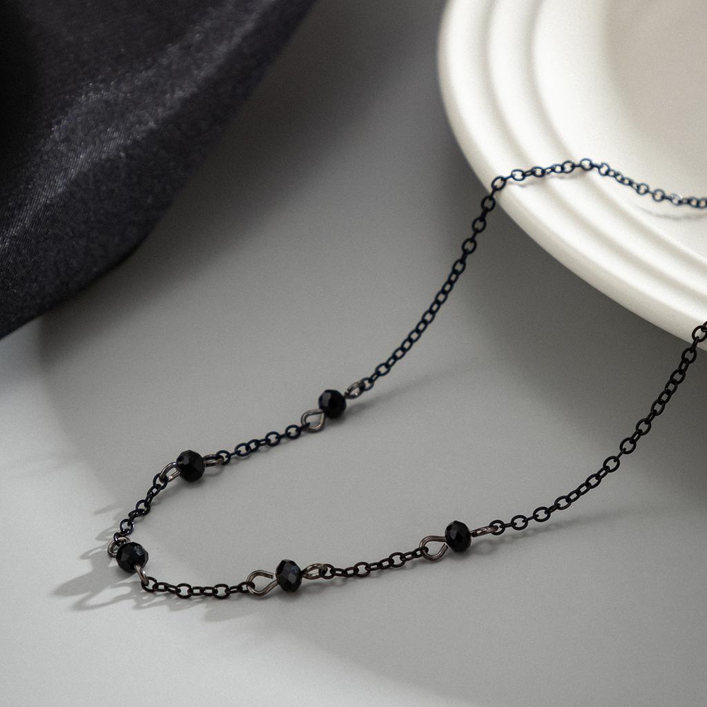 Ingemark Exquisite Elegant Black Crystal Chokers Necklace Women Minimalism Charm Clavicle Thin Chain 2026 New Year Jewelry Gifts