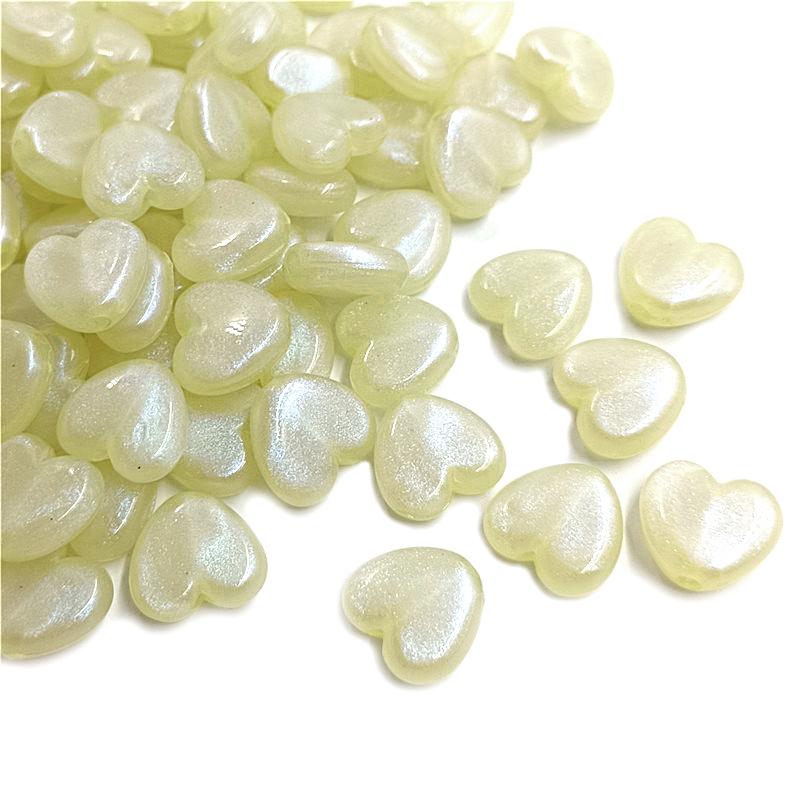 Material Round Pendant Charms Bowknot Rabbit Flat Love Heart Beads 10Pcs Fluorescent Handmade DIY Jewelry Accessories Arcylic Fashion Accessories