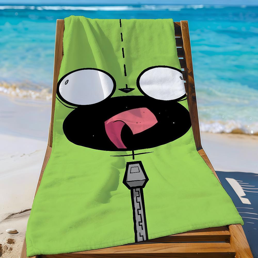 Мультяшное полотенце I-Invader Z-Zim Спортивное Быстросохнущее Туристическое Снаряжение для Кемпинга Песозащитное Мягкое Легкое Большое Пляжное Полотенце
