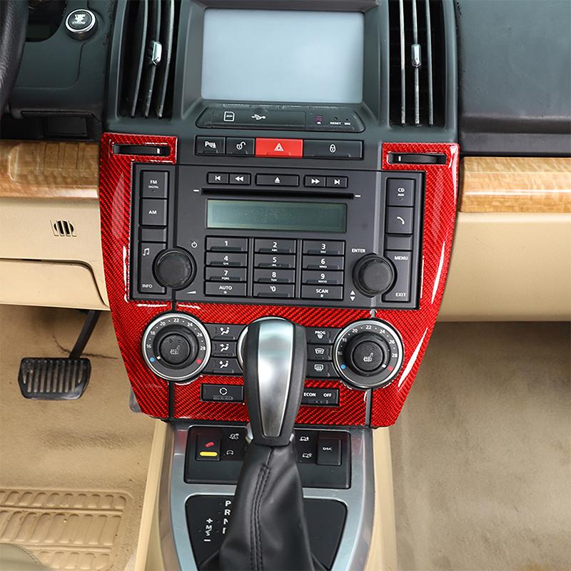 For Land Rover Freelander 2 2007-2012 Soft Carbon Fiber Car Air Conditioning Adjustment Panel Frame Trim Sticker Accessories