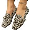 Ladies Shoes 2024 Slip-on Women's Flats Fashion Belt Buckle Daily  Flats Women Hot Sale Leopard Print Plus Size Flat Low Heels