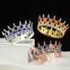 Bridal Round Big Crown Baroque Wedding Headdress Retro European Color Crystal Queen