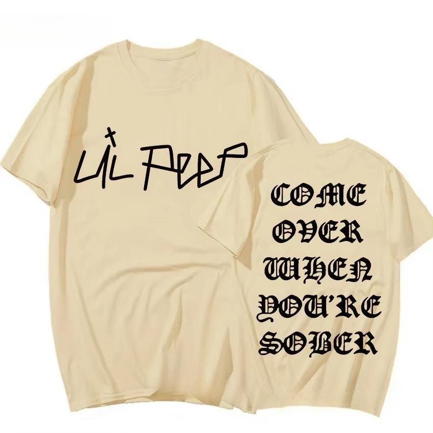 Футболка рэпера Lil Peep Come Over When You're Sober Tour, мужская летняя футболка из полиэстера, повседневная мужская одежда, уличная одежда Harajuku