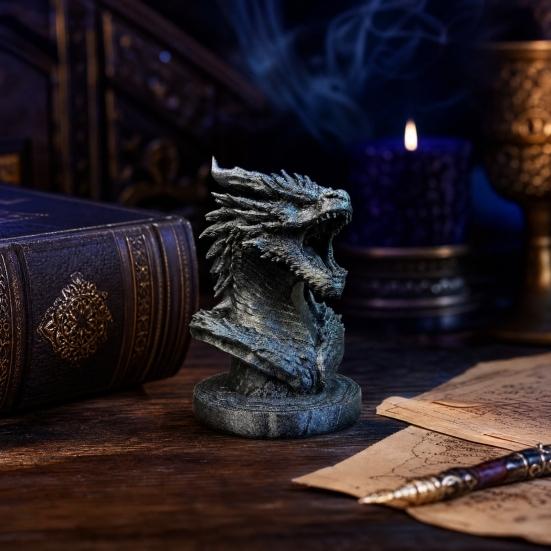 Фигурка Головы Дракона, 3D-печатная статуя головы фэнтезийного дракона, Скульптура мифического животного для декора рабочего стола дома и в офисе, Подарок для коллекционеров
