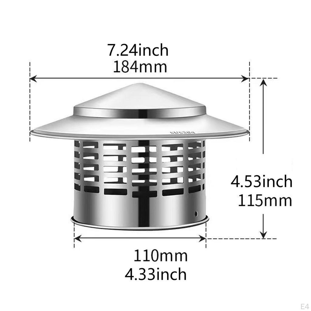 Круглый колпак дымохода Крышка дымохода Непромокаемая коническая верхняя крышка вытяжного отверстия Крышка Защита от дождя