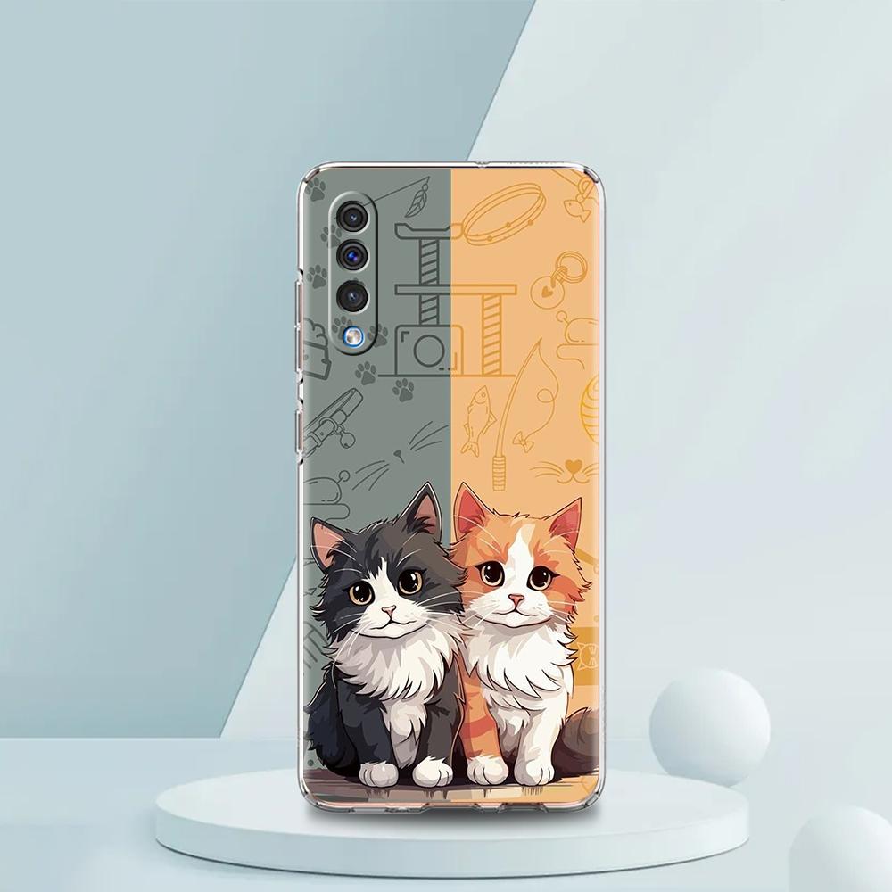 МУЛЬТЯШНЫЙ КОТ Прозрачный чехол для телефона для Samsung Galaxy A12 A50 A52 A70 A40 A10 A20 A30 A02 A03S A04 Крышка Силиконовый корпус Capa Сумка