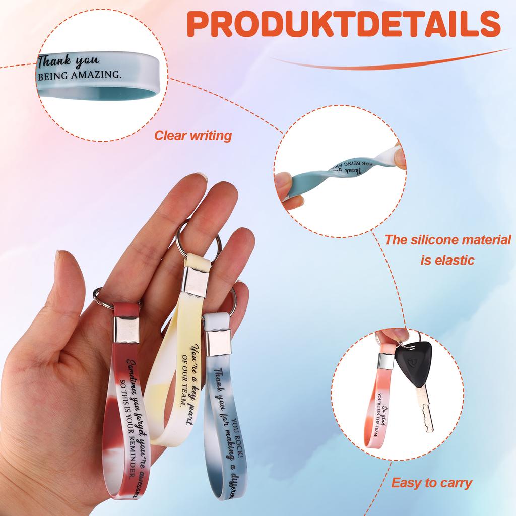 30 шт. Брелок «Спасибо» оптом Подарок сотруднику для поощрения Мотивационный силиконовый брелок Брелки с вдохновляющей цитатой Персонал App