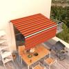 VidaXL Manual Retractable Awning with Awning 3.5x2.5 M Orange and Brown