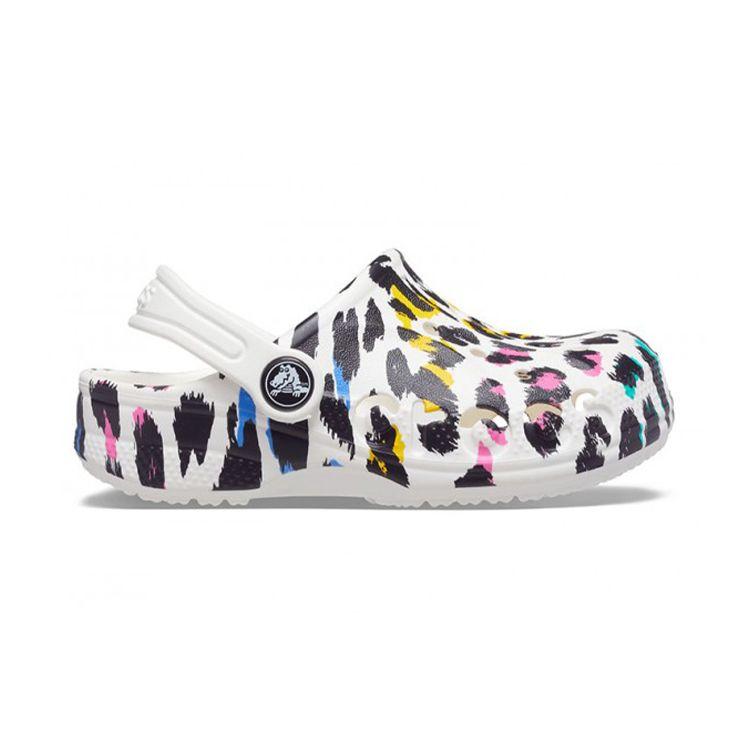 Crocs Классические клоги Открытые плоские сандалии Детская обувь Леопард 207017-1D1