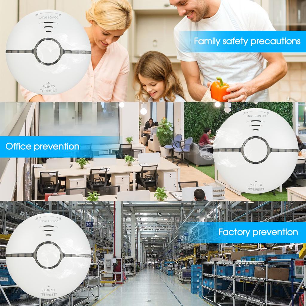 Wi-Fi детектор дыма умный датчик пожарной сигнализации беспроводная система безопасности Smart Life Tuya управление через приложение