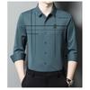 Autumn New Middle-aged Men's Long-sleeved Shirts, Business Casual Tops, Seamless Taped Middle-aged Plaid Shirts